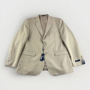 Braveman Blazer Mens 42R Beige 2 Button Sport Coat Dress Jacket Preppy Wedding